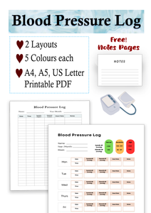 Blood Pressure Log printable
