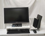1 level wooden LED monitor riser stand with attached side shelf