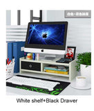 Sturdy 2 level wooden monitor riser LCD / Led Ergonomic stand with drawer, Model F