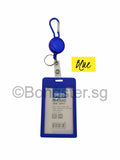 Retractable Badge reel with carabina hook ID tag Black Red Blue