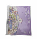 Watercolour painting papers with paint and paintbrush 2 designs DIY adults and kids