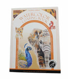 Watercolour painting book with paint and paintbrush 7 designs DIY adults and kids