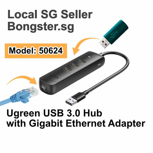 Ugreen USB3.0 Hub with Gigabit Ethernet Adapter 50624