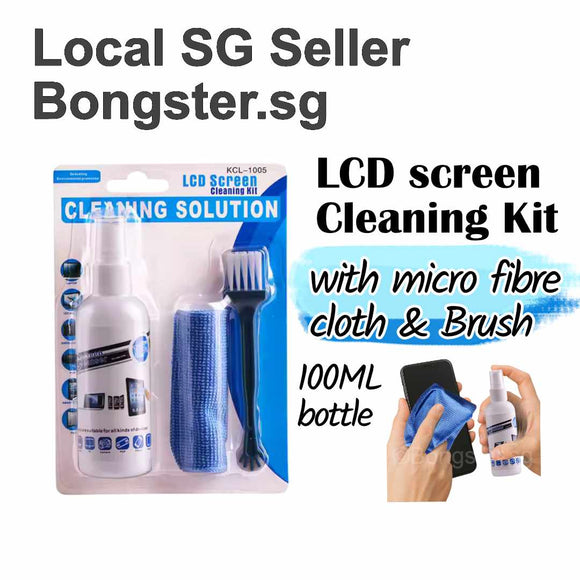 LCD Screen cleaning solution with micro fibre cloth and brush 100ML KCL-1005