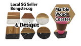 Marble Wood Coaster 6 designs minimalist