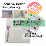Watercolour painting papers 20 sheets with paint and paintbrush DIY adults and kids