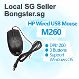 HP USB wired mouse M260 optical sensor 1200DPI silent