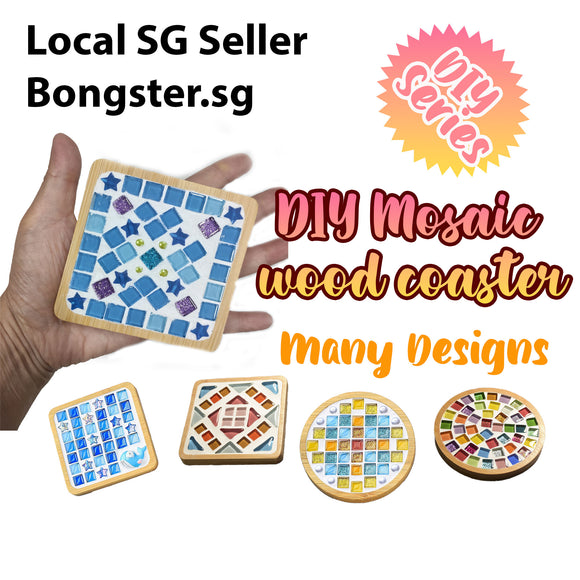 DIY mosaic wood coaster