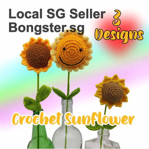 Crochet knitted Sunflower for gift idea cute home decor