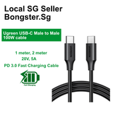 Ugreen USB-C Male to Male 100W Charging Cable 1 meter 2 meter 15176 15178