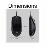 HP USB wired mouse M260 optical sensor 1200DPI silent