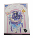Watercolour painting book with paint and paintbrush 7 designs DIY adults and kids