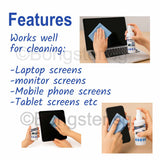 LCD Screen cleaning solution with micro fibre cloth and brush 100ML KCL-1005