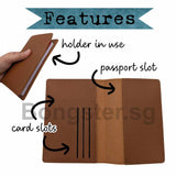 Passport holder cover with card slots synthetic leather