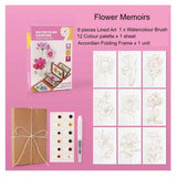 Watercolour painting papers Accordian frame style with paint and paintbrush DIY adults and kids