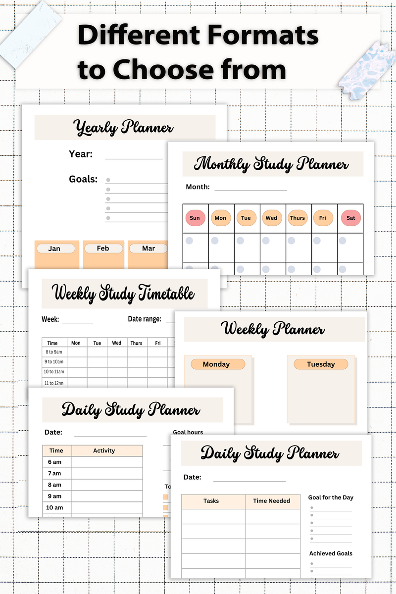 Digital Study Journal, Printable, A4, A5, letter size, Digital downloa ...