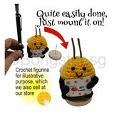 Crochet toy figurine stand base wood plastic 10 units per set