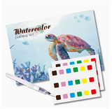 Watercolour painting papers 20 sheets with paint and paintbrush DIY adults and kids