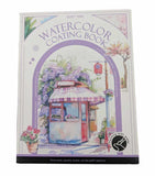 Watercolour painting book with paint and paintbrush 7 designs DIY adults and kids