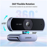 Ugreen HD 1080p webcam with noise reduction mic USB plug and play model 15728