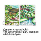 12 or 24 Portable Watercolour Paint Pan set with brush