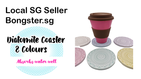 Diatomite Coasters Absorbs water well 8 colours engraved design round