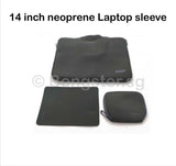 14 inch neoprene laptop sleeve bag with free cable bag and mousepad