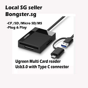 Ugreen 40755 multi card reader CF SD micro sd MS to type C USB 3.1