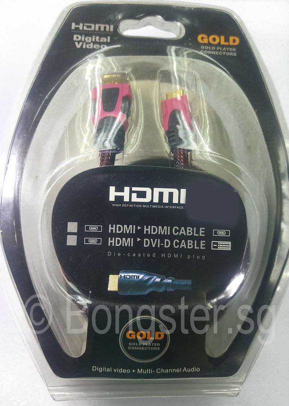Gold Plated HDMI Male to Mini HDMI Male CAble 1.8 Meters