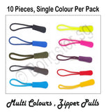 Colourful zipper Pulls for clothes and bags ( 10 pieces)